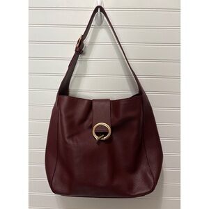 LAGGO Madison Red Leather Crescent Slouchy Hobo Shoulder Bag Purse Tote